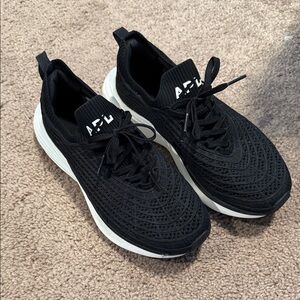 APL Black and White Knit Running Shoes